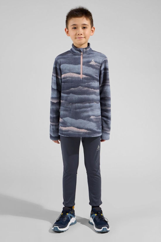 Odlo Kids Roy Graphic Half Zip Mid Layer Fleece  India Ink