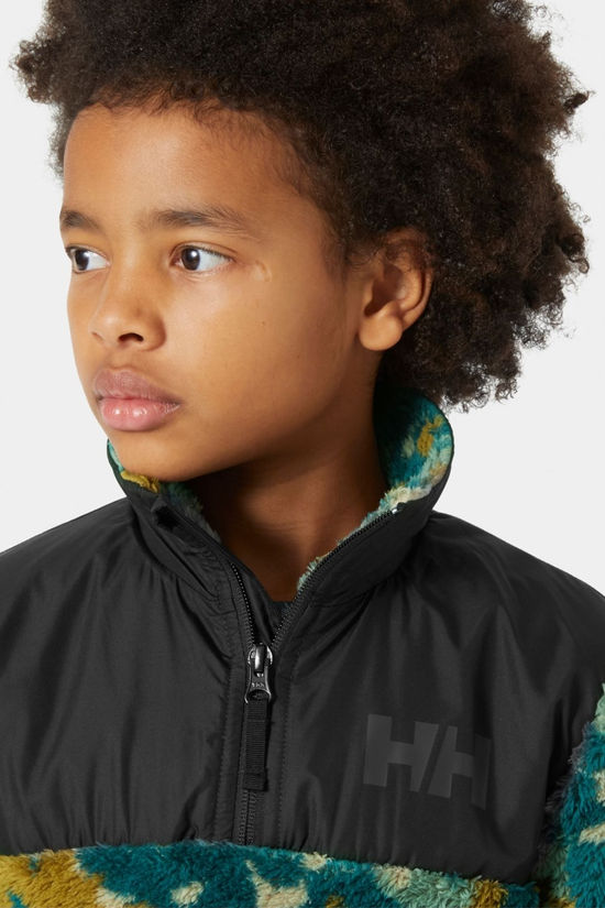 Helly Hansen Juniors Champ Half Zip Midlayer Fleece Dark Creek Splash Camo Aop