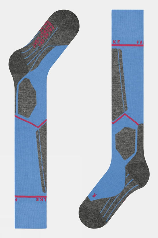 Falke Womens SK4 Advanced Compression Light Ski Socks Blue Note