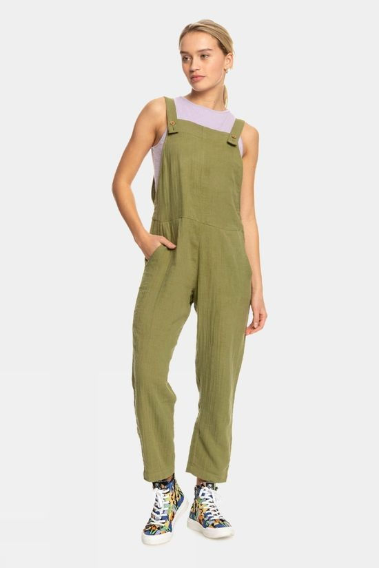 Roxy Womens Beachside Love Dungarees Loden Green