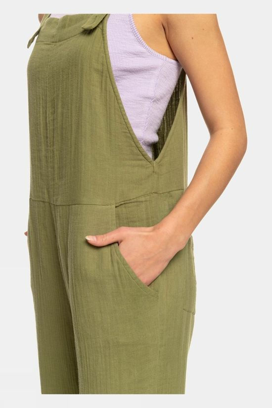 Roxy Womens Beachside Love Dungarees Loden Green
