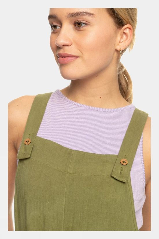 Roxy Womens Beachside Love Dungarees Loden Green