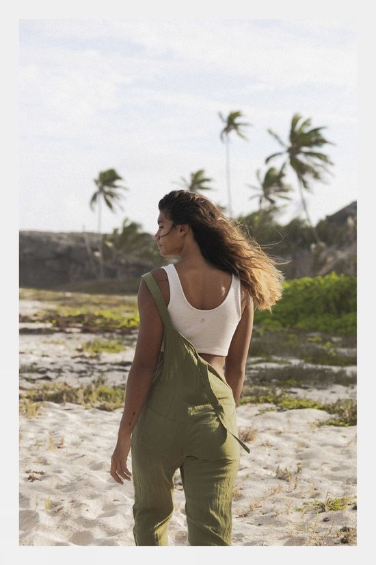 Roxy Womens Beachside Love Dungarees Loden Green