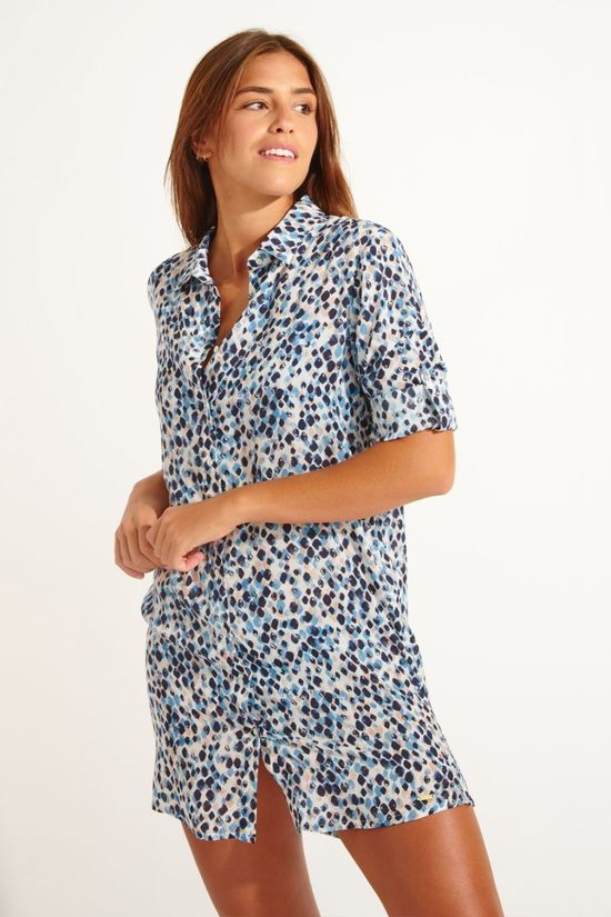 Livia Womens Nolie Voilhinok Beach Shirt Bleu