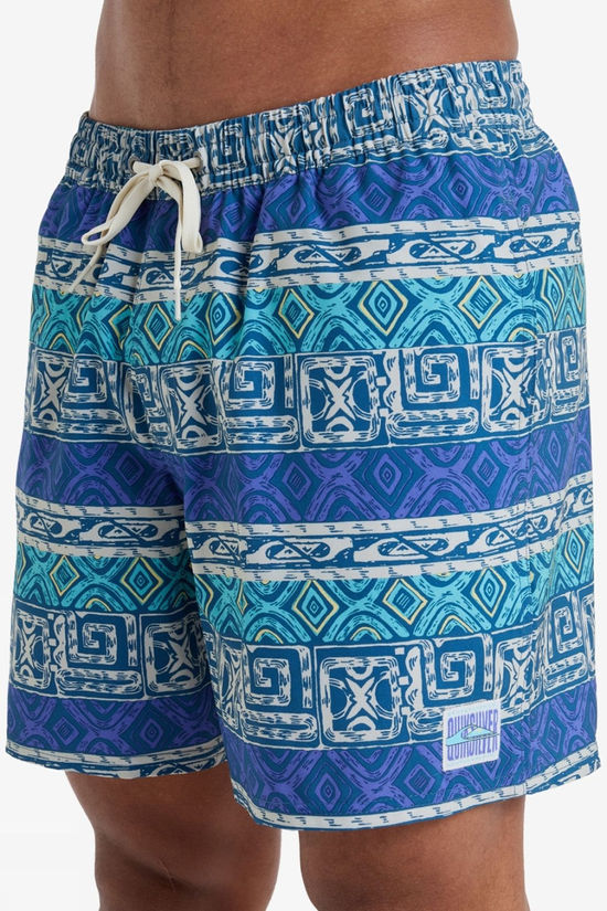 Quiksilver Mens Surfsilk Straight Volley 16" Swim Shorts Global Heat Dusted Peri