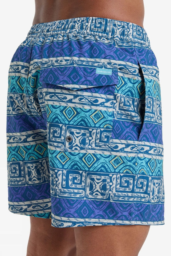 Quiksilver Mens Surfsilk Straight Volley 16" Swim Shorts Global Heat Dusted Peri