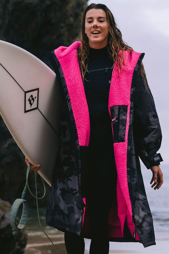 Dryrobe Unisex Advance Changing Robe Black Camo Pink