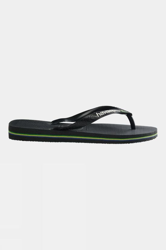 Havaianas Brasil Logo Flip Flops Black