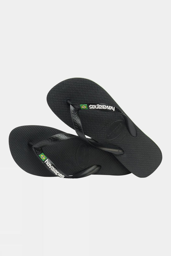 Havaianas Brasil Logo Flip Flops Black
