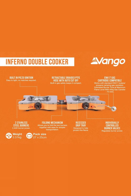 Vango Inferno Double Cooker  Burnt Orange