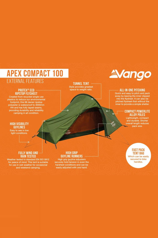Vango Apex Compact 100 Tent Forest Green