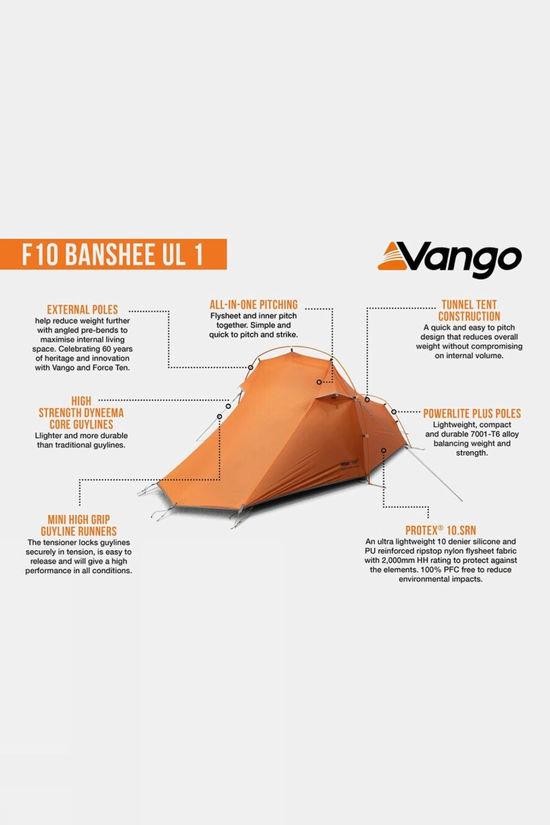 Vango F10 Banshee UL1 Tent Burnt Orange