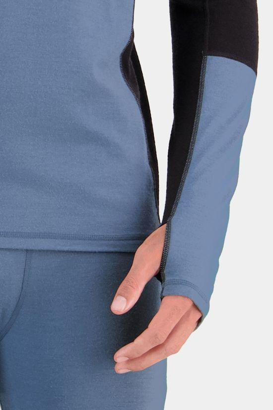 Mons Royale Mens Olympus 3.0 Half Zip Top Blue Slate / Black