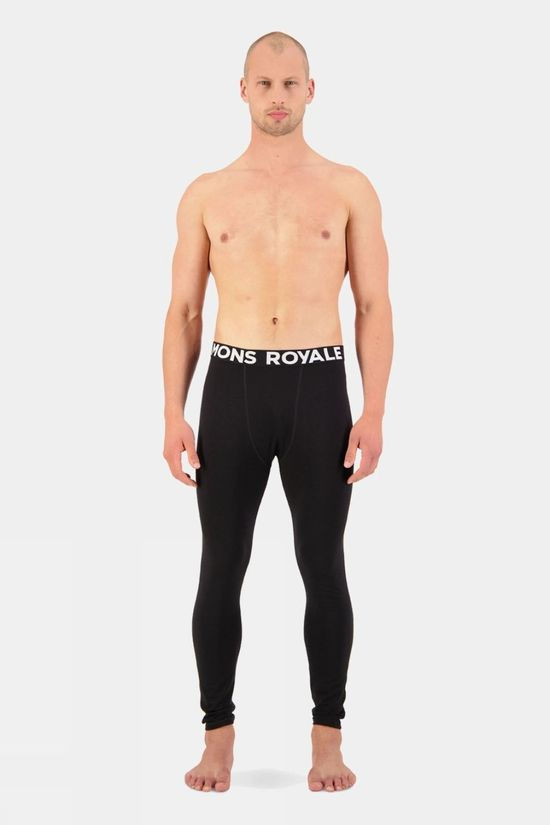 Mons Royale Mens Olympus 3.0 Base Layer Bottom Black/ Mid Grey
