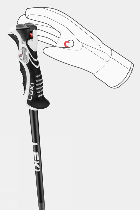 Leki Bold Lite S Ski Poles (Pair) Dark Anthracite/Black/Bright Red
