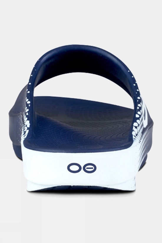 OOFOS OOahh Sport Slides Sandals Navy Matrix