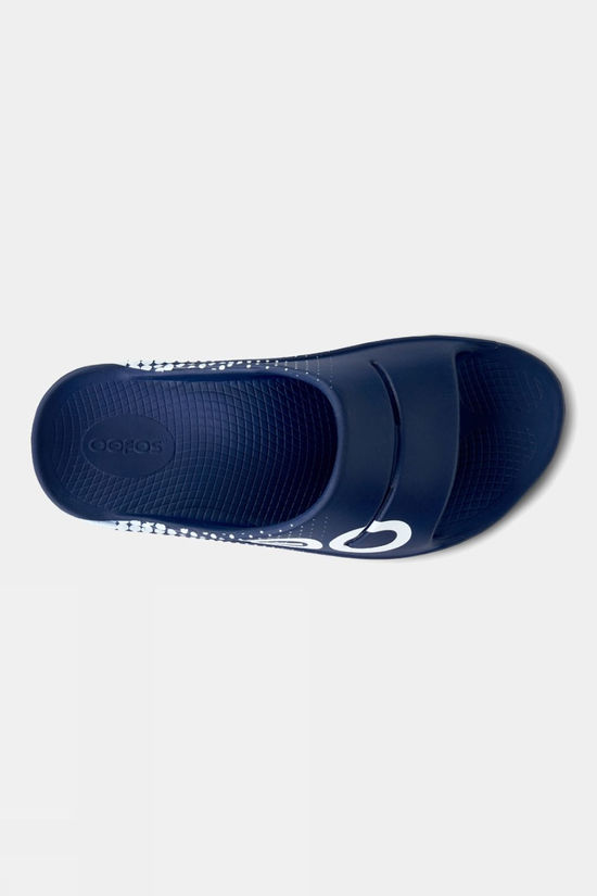 OOFOS OOahh Sport Slides Sandals Navy Matrix