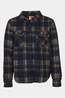Ayacucho Womens Meadow Fleece Lined Shirt Navy Check