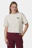 Ayacucho Womens Cropped Mini Embroidery T-Shirt Turtledove