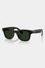 Ray-Ban Meta Wayfarer Sunglasses Shiny Black - Clear / Graphite Green Transitions