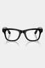 Ray-Ban Meta Wayfarer Sunglasses Shiny Black - Clear / Graphite Green Transitions