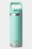 Yeti Rambler With Colour Straw Cap Drinks Bottle - 18oz / 532ml Seafoam