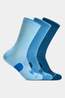 Hoka Mens Crew Run Sock (3-Pack) Hazy Blue / Soft Cobalt / Night Glow Blue