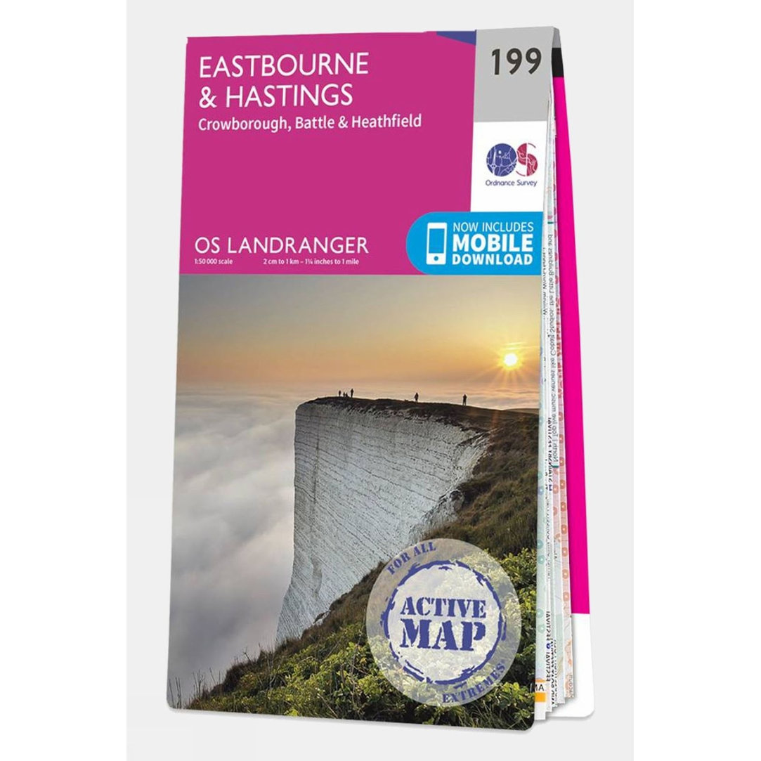 Active Landranger Map 199 Eastbourne and Hastings